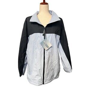 NWT North End Women's XL Jacket Full Zip Windbreaker Rain Blue Navy BLANK EZEM